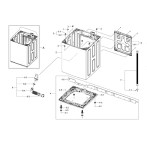 Frame Diagram and Parts List for WA456DRHDSU AA-0005 Samsung Washer