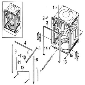 Tub Assy Diagram and Parts List for DMT300RFS XAA Samsung Dishwasher
