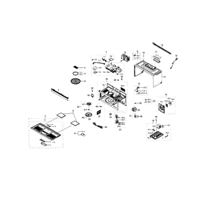 Main Assembly Diagram and Parts List for ME17H703SHS AA-01 Samsung Microwave Oven Combo