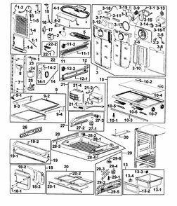 Refrigerator Diagram and Parts List for RF266AZPN XAA-0000 Samsung Refrigerator