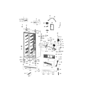 Cabinet Diagram and Parts List for RSG307AABP XAA-03 Samsung Refrigerator