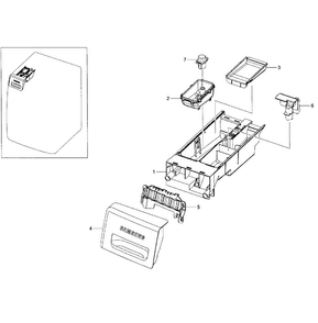 Drawer Assy Diagram and Parts List for WF365BTBGWR A1-0001 Samsung Washer