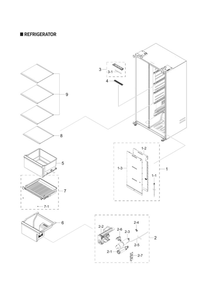 Refrigerator Parts Diagram and Parts List for RS22T5561SG AA-00 Samsung Refrigerator