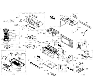 Main Section Diagram and Parts List for MC17F808KDT AA-0001 Samsung Microwave