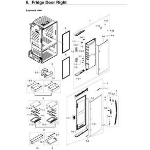 Part Location Diagram of DA82-02485B Samsung Door Assembly