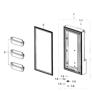 Freezer Door R Diagram and Parts List for RF23J9011SR AA-04 Samsung Refrigerator
