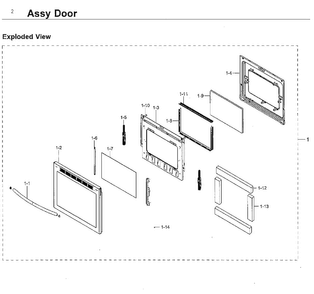 Door Asy Diagram and Parts List for NE59J7630SG AA-0002 Samsung Range