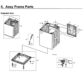 Frame And Case Diagram and Parts List for WA40J3000AW A2-13 Samsung Washer