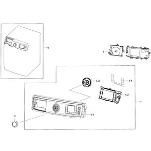 Control Panel Diagram and Parts List for WF56H9100AW A2-01 Samsung Washer