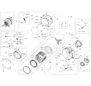 Part Location Diagram of DC97-17037E Samsung Drum Assembly