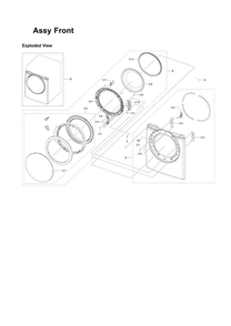 Front Assembly Diagram and Parts List for DV337AGG XAA-01 Samsung Dryer