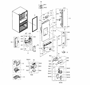 Refrigerator Door L Diagram and Parts List for RF31FMESBSR AA-0003 Samsung Refrigerator