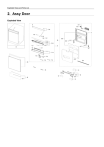 Door Assembly Diagram and Parts List for DW80R9950UG AA-00 Samsung Dishwasher