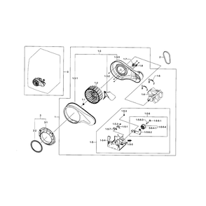 Motor Diagram and Parts List for DV331AGR XAA-03 Samsung Dryer