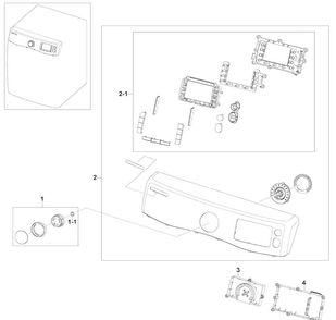 Control Panel Diagram and Parts List for DV520AGP XAA-0004 Samsung Dryer
