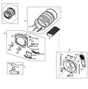 Part Location Diagram of DC97-08698G Samsung Back Drum