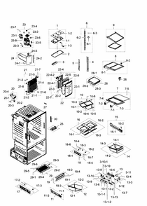 Fridge Diagram and Parts List for RF28HDEDPBC AA-0001 Samsung Refrigerator