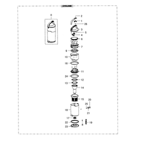Cyclone Diagram and Parts List for VU12F70SHCC AA-0000 Samsung Upright Vacuum