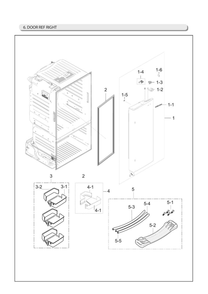 Right Refrigerator Door Parts Diagram and Parts List for RF28HFEDBSR AA-22 Samsung Refrigerator