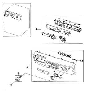 Control Panel Diagram and Parts List for WF206BNW XAA-00 Samsung Washer