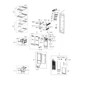 Freezer Side Diagram and Parts List for RH29H8000SR AA-0000 Samsung Refrigerator