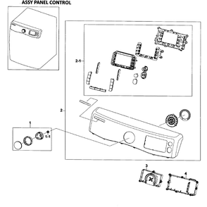 Control Panel Diagram and Parts List for DV520AEW XAA Samsung Dryer