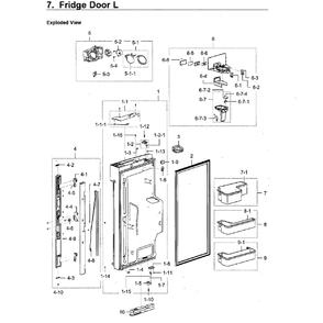 Fridge Door Lt Diagram and Parts List for RF28M9580SR AA-0000 Samsung Refrigerator