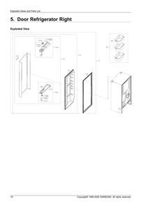 Door Refrigerator Right Diagram and Parts List for RF23R6201SG AA-51 Samsung Refrigerator