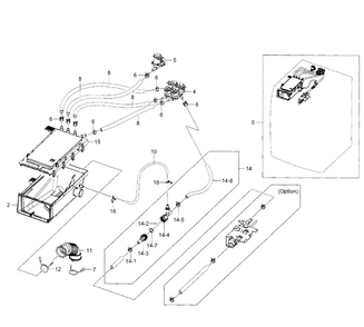 Housing Drawer Diagram and Parts List for WF520ABW XAA-0001 Samsung Washer