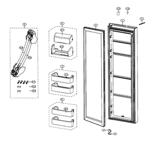 Part Location Diagram of DA82-02524A Samsung Door Foam Assembly