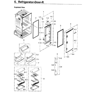 Fridge Door R Diagram and Parts List for RF22KREDBSR AA-03 Samsung Refrigerator