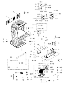 Cabinet Diagram and Parts List for RF4287HARS XAA-0002 Samsung Refrigerator