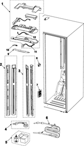 Refrigerator Compartment Diagram and Parts List for RS2623SH XAA Samsung Refrigerator