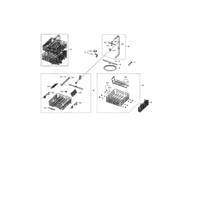 Racks Diagram and Parts List for DW80K5050UG AA-00 Samsung Dishwasher