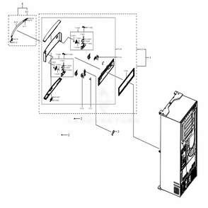 Mid Door Diagram and Parts List for RF28NHEDBSR (AA)(0001) Samsung Refrigerator