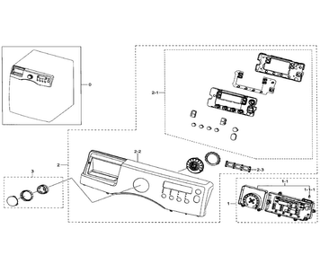 Control Panel Diagram and Parts List for WF330ANW XAA-0001 Samsung Washer