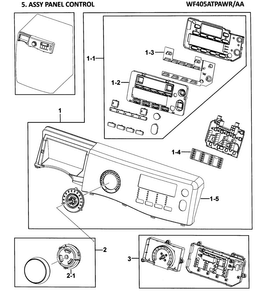 Control Panel Diagram and Parts List for WF405ATPAWR AA-0000 Samsung Washer