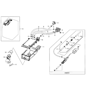 Drawer Housing Diagram and Parts List for WF511ABW XAA-0003 Samsung Washer