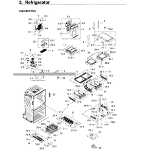 Refrigerator Diagram and Parts List for RF28JBEDBSR AA-06 Samsung Refrigerator