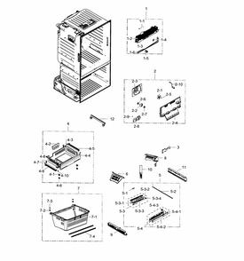 Freezer Diagram and Parts List for RF28HFEDBWW AA-0003 Samsung Refrigerator