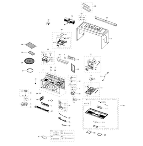 Main Assy Diagram and Parts List for ME20H705MSS AA-0001 Samsung Microwave