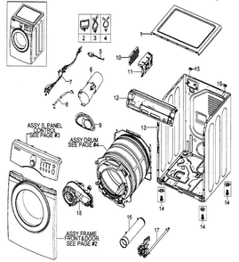 Cabinet Assy Diagram and Parts List for DV203AGW XAA-0000 Samsung Dryer