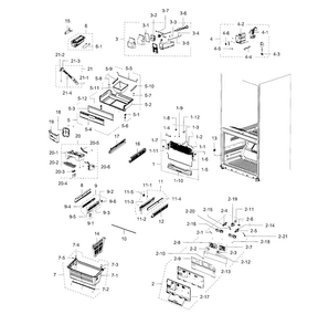 Part Location Diagram of DA97-07534L Samsung Tray Upper
