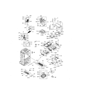 Refrigerator Diagram and Parts List for RF28HMEDBSG AA-00 Samsung Refrigerator