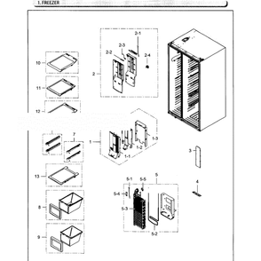 Freezer Diagram and Parts List for RH25H5611SG AA-01 Samsung Refrigerator