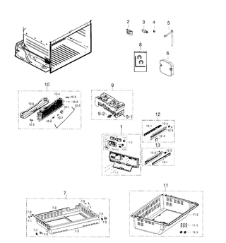 Freezer Diagram and Parts List for RF26HFENDSR AA-0000 Samsung Refrigerator