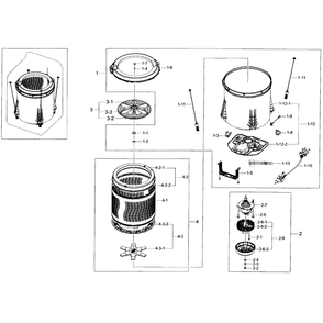 Tub Diagram and Parts List for WA45H7200AW A2-02 Samsung Washer