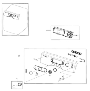 Control Panel Diagram and Parts List for DV328AEW XAA-0001 Samsung Dryer