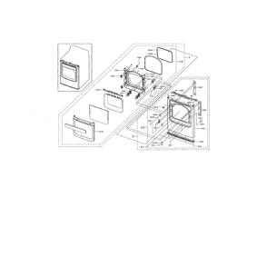 Front And Door Diagram and Parts List for DV476GTHAWR A1-01 Samsung Dryer