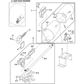 Heater Assembly Diagram and Parts List for DV419AGW XAA-0002 Samsung Dryer